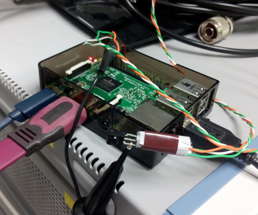 IR receiver on RPI, with probe plugged